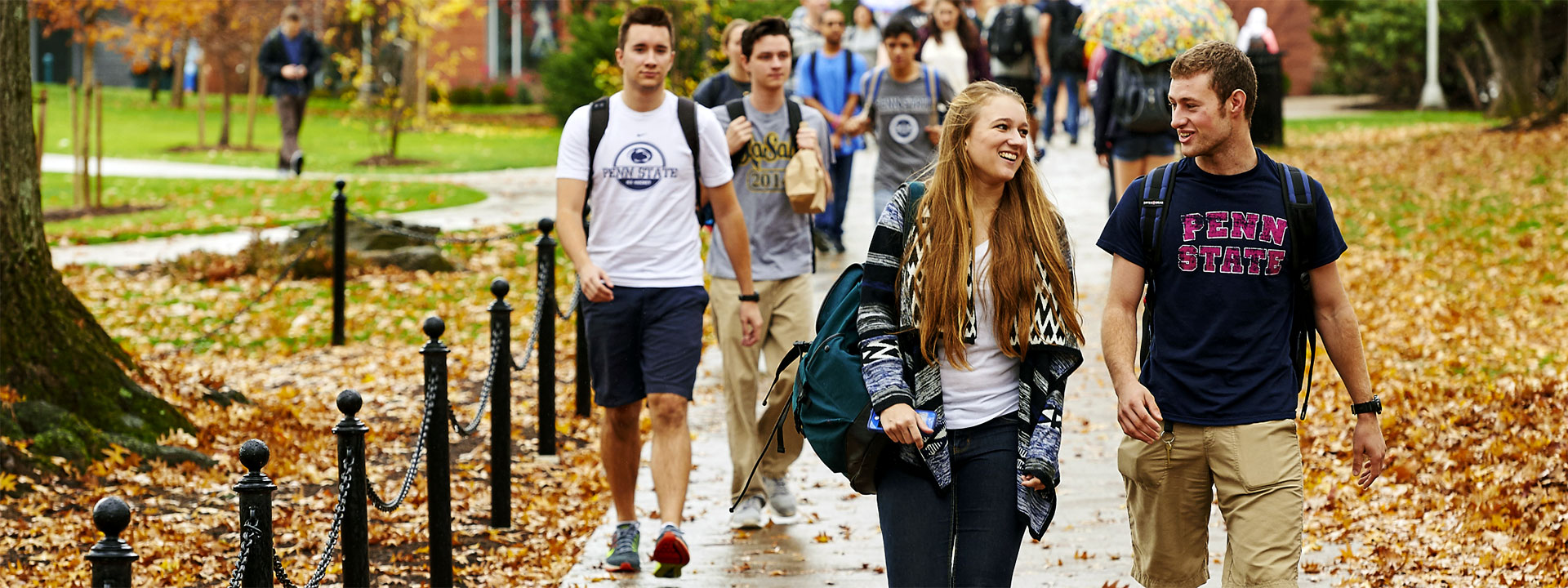 First-year Schreyer Scholars walking on campus